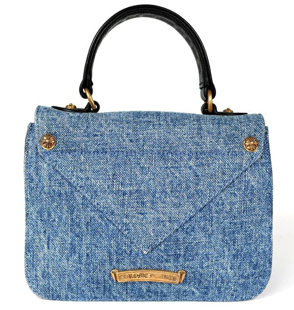CHROME HEARTS Grow Up Small CH Cross Denim Handbag Blue