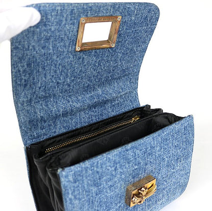 CHROME HEARTS Grow Up Small CH Cross Denim Handbag Blue