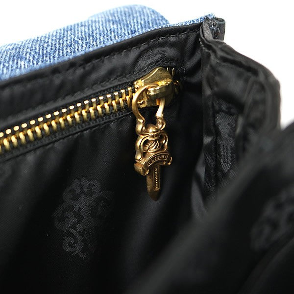 CHROME HEARTS Grow Up Small CH Cross Denim Handbag Blue