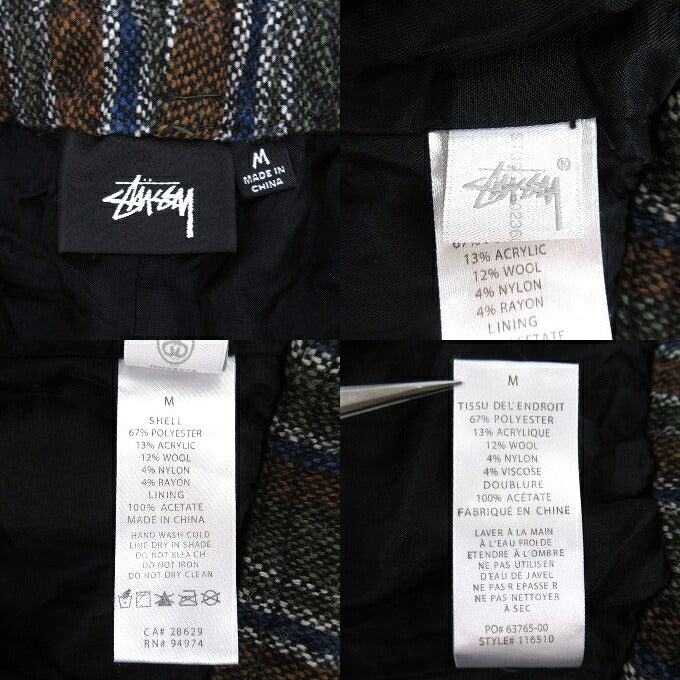 Stussy Wool Stripe Relaxed Pants Multi Size M