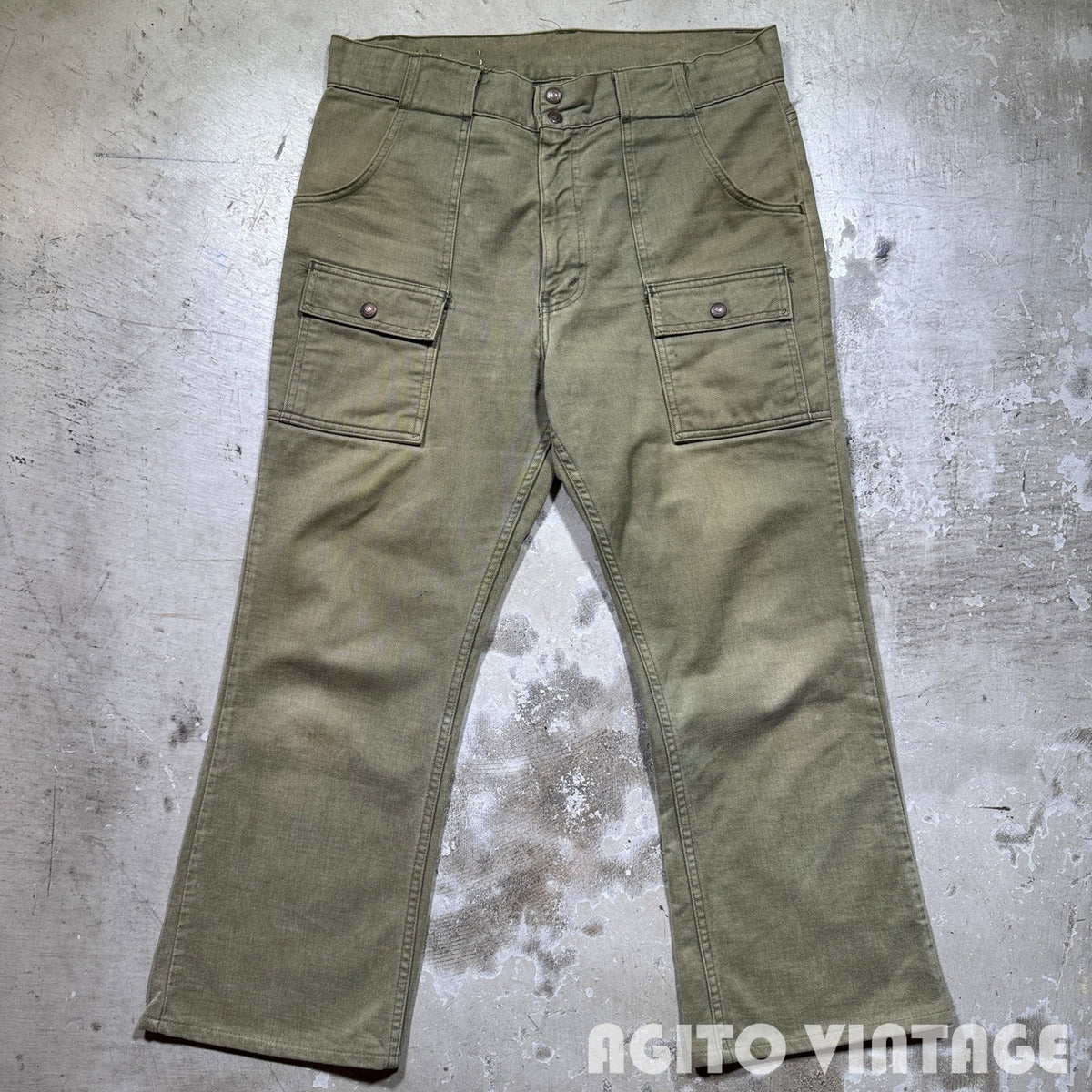Big E 70s Levi's Cotton Twill Bush Boots Olive Size W36