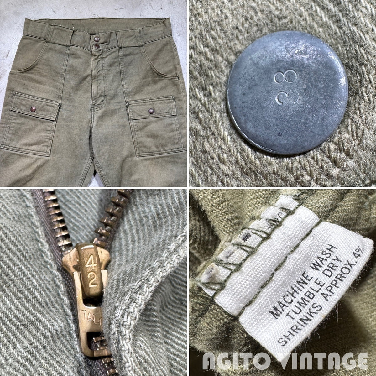 Big E 70s Levi's Cotton Twill Bush Boots Olive Size W36