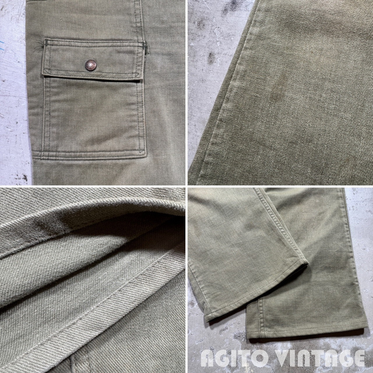Big E 70s Levi's Cotton Twill Bush Boots Olive Size W36