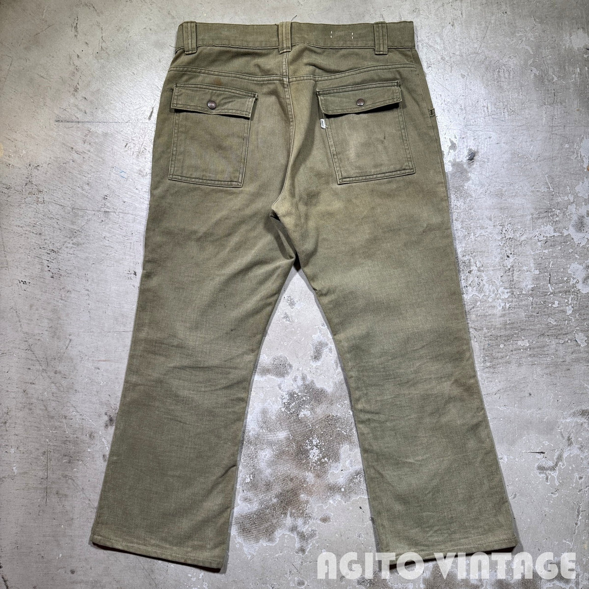 Big E 70s Levi's Cotton Twill Bush Boots Olive Size W36