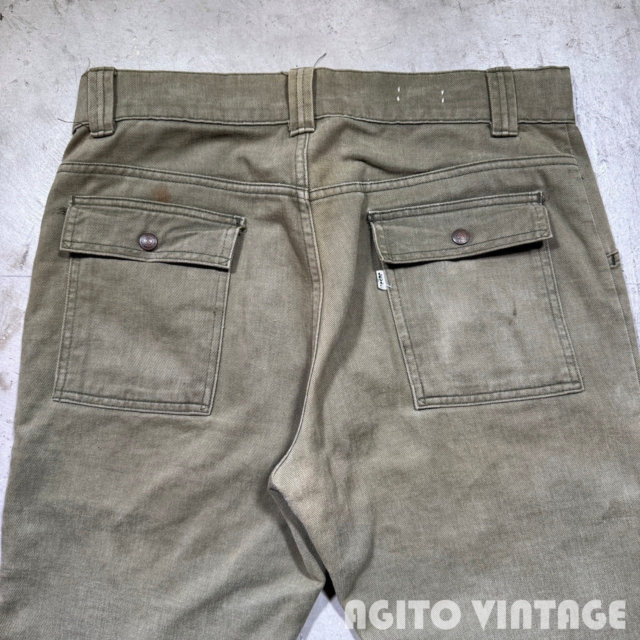 Big E 70s Levi's Cotton Twill Bush Boots Olive Size W36