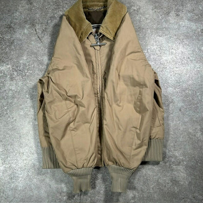 Mighty Mac 70s Corduroy Collar Blouson Jacket Beige Size 38