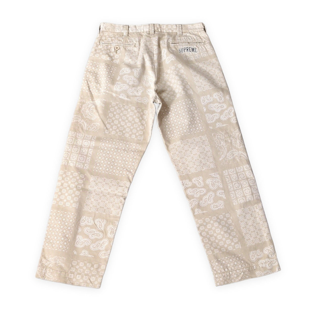 Supreme 20SS Paisley Grid Chino Pants Beige Size 30