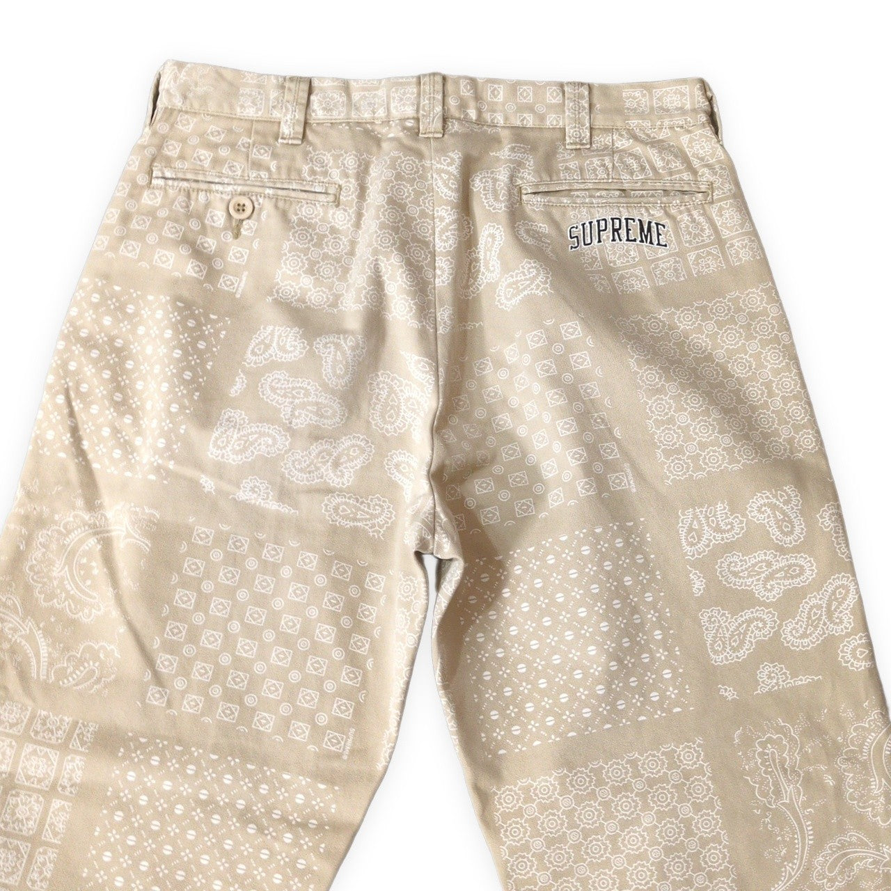 Supreme 20SS Paisley Grid Chino Pants Beige Size 30