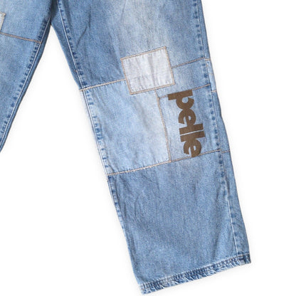 HIPHOP Pelle Pelle 00s Patchwork Baggy Denim Blue Size W36