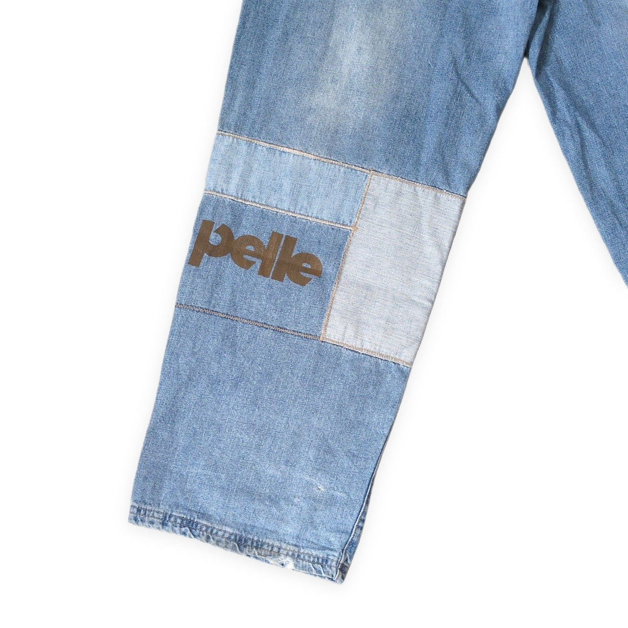 HIPHOP Pelle Pelle 00s Patchwork Baggy Denim Blue Size W36