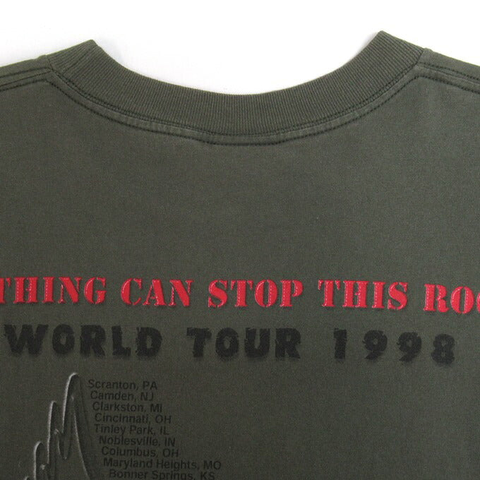 Aerosmith 98' World Tour Double Sided T-Shirt Khaki Size XL