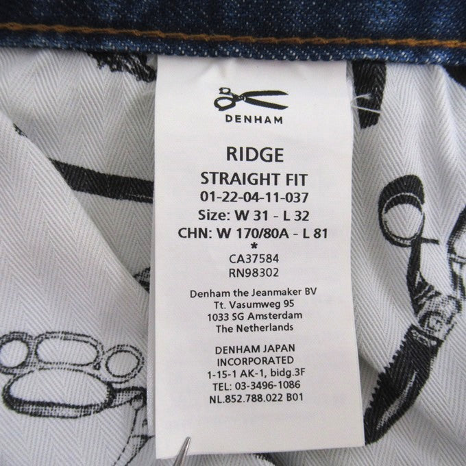 DENHAM x Reyn Spooner Ridge Damaged Jeans Blue Size W31