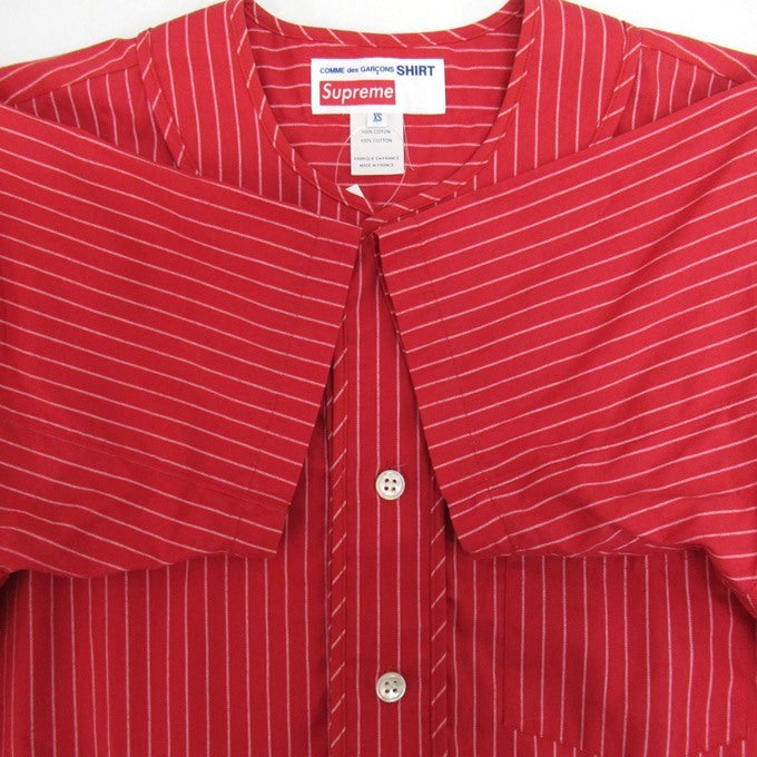 SUPREME x CDG SHIRT 14SS Baseball Shirt Red Size XS