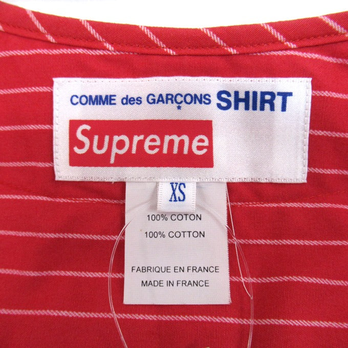 SUPREME x CDG SHIRT 14SS Baseball Shirt Red Size XS