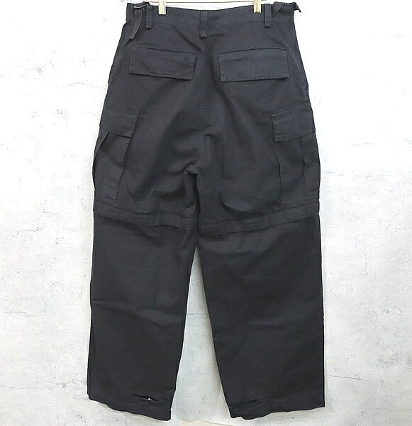 BALENCIAGA Distressed Large Cargo Pants Black Size XS