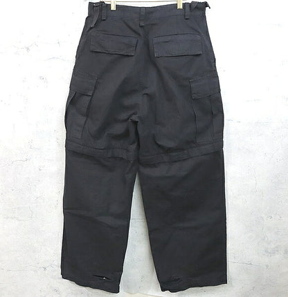 BALENCIAGA Distressed Large Cargo Pants Black Size XS