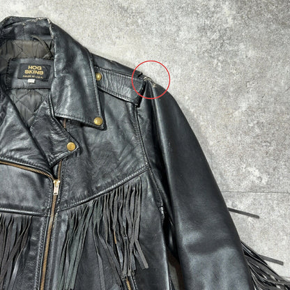 HOG SKINS 70s Vintage Fringe Double Leather Jacket