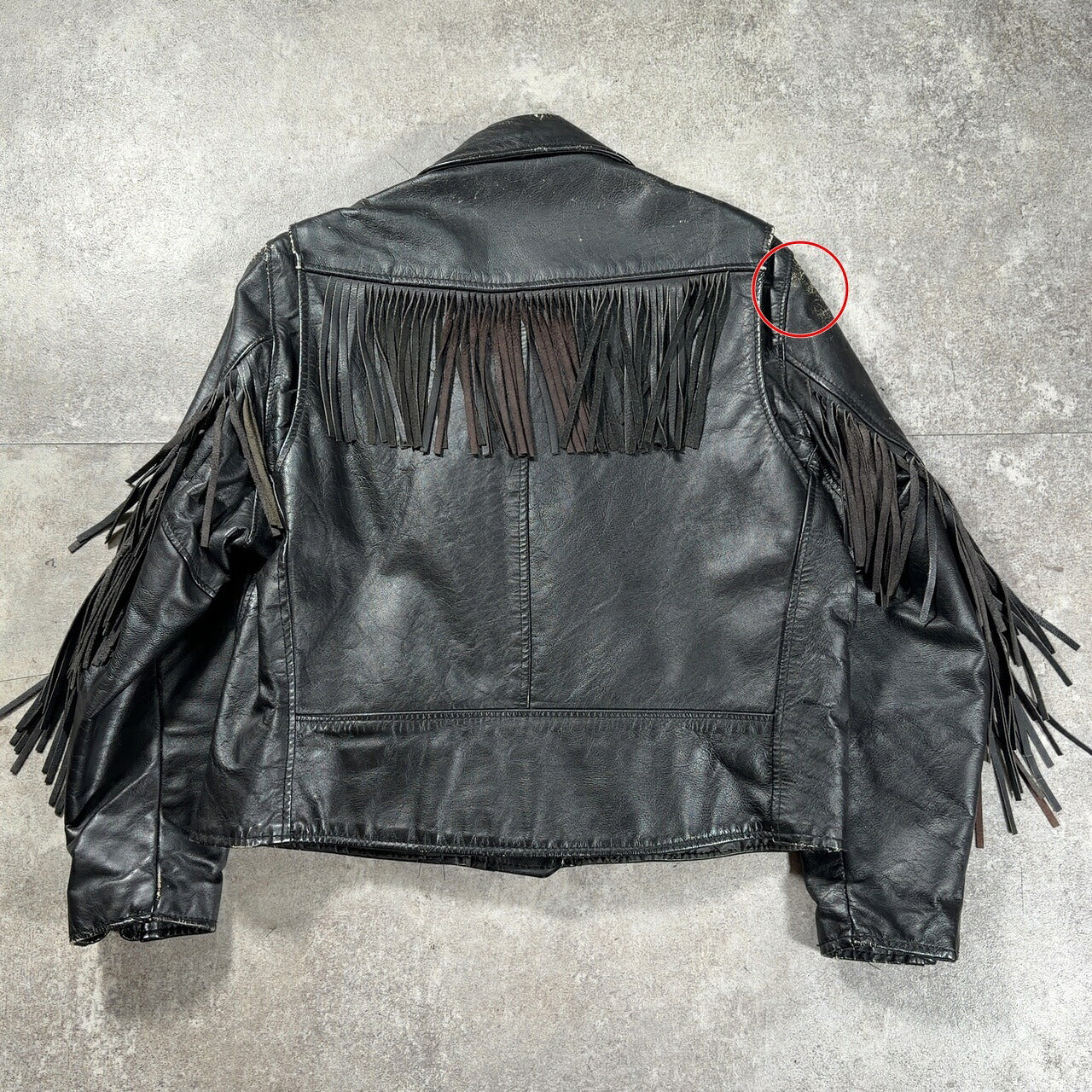 HOG SKINS 70s Vintage Fringe Double Leather Jacket