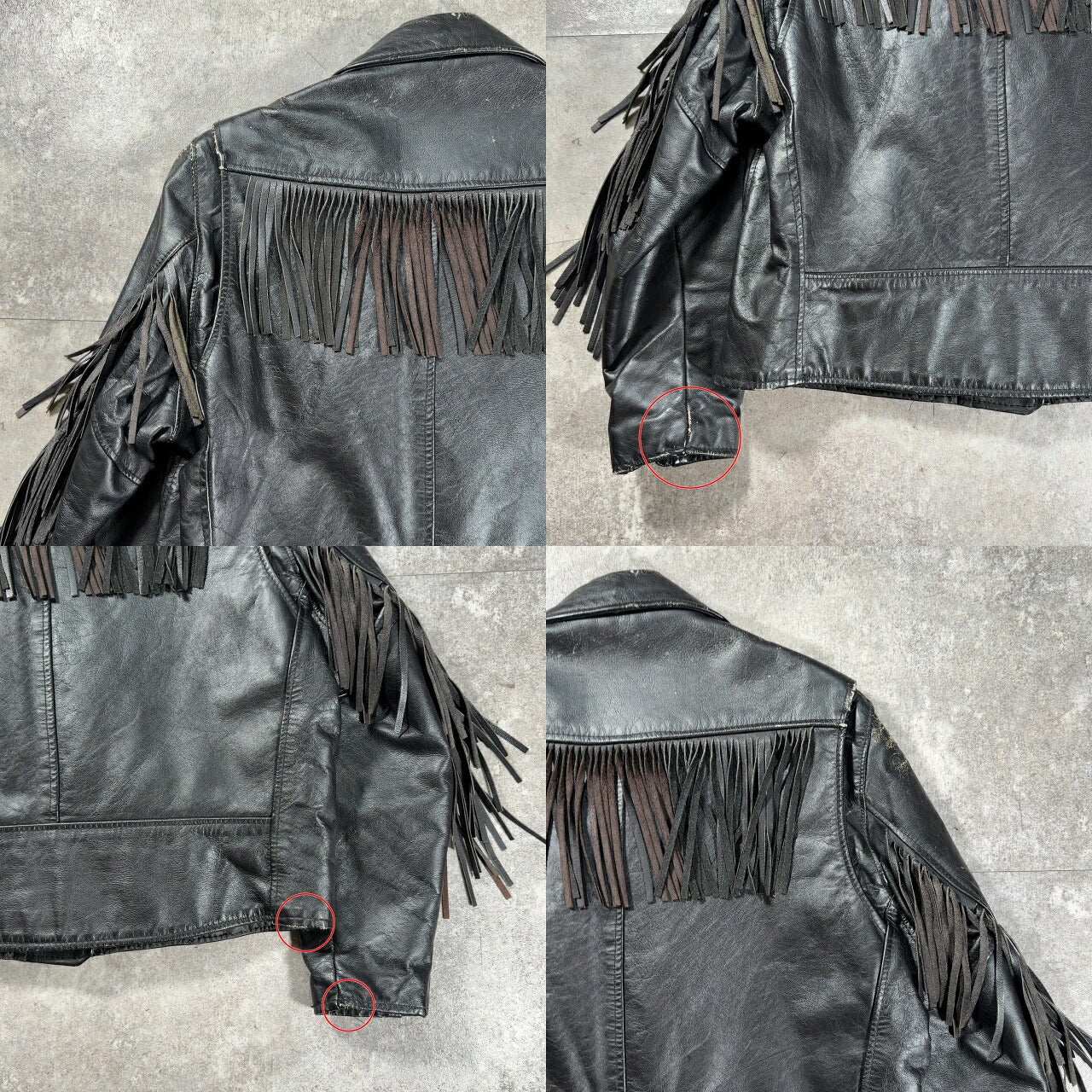HOG SKINS 70s Vintage Fringe Double Leather Jacket
