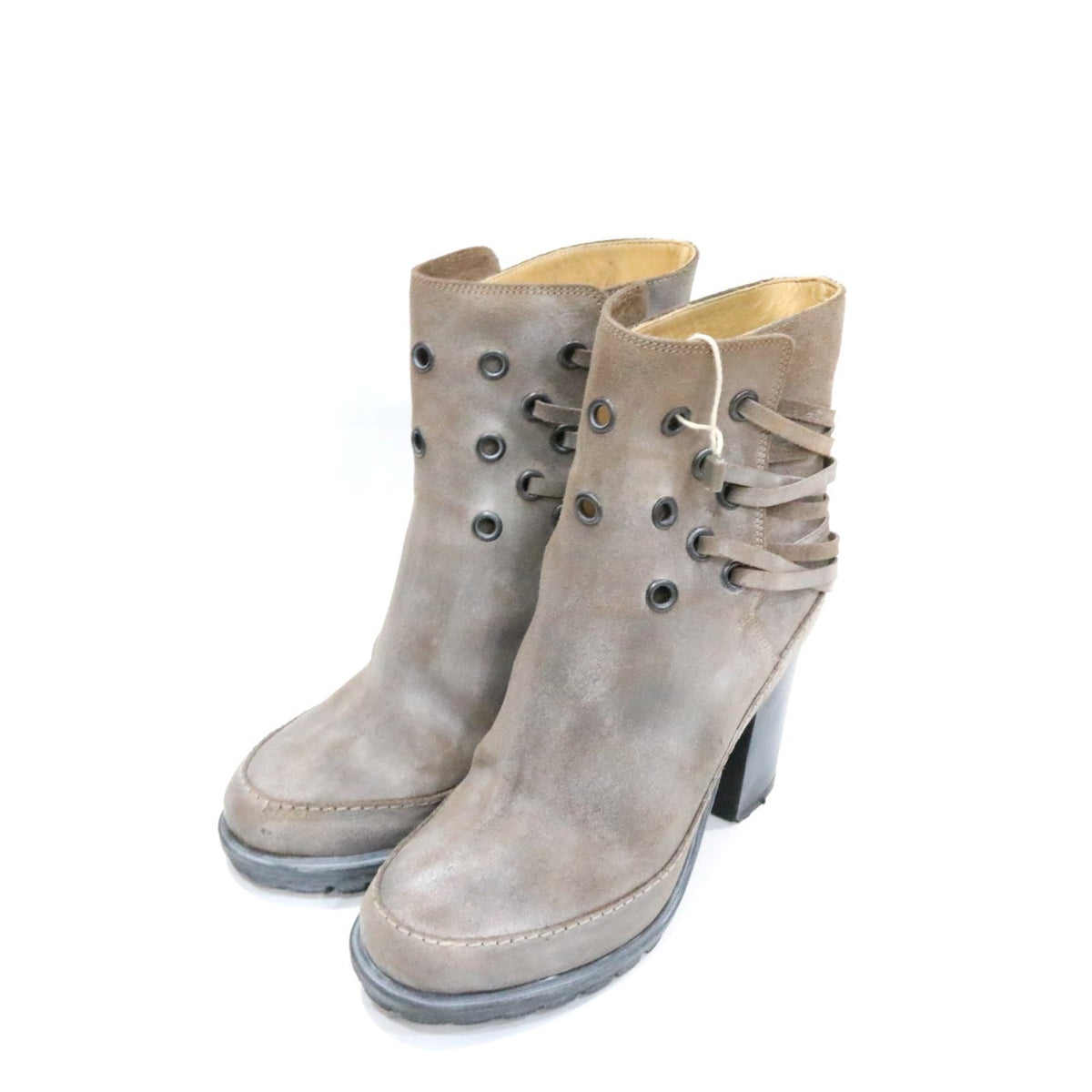 MM6 Genuine Leather Bootie Brown Boots Size 24CM
