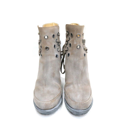 MM6 Genuine Leather Bootie Brown Boots Size 24CM