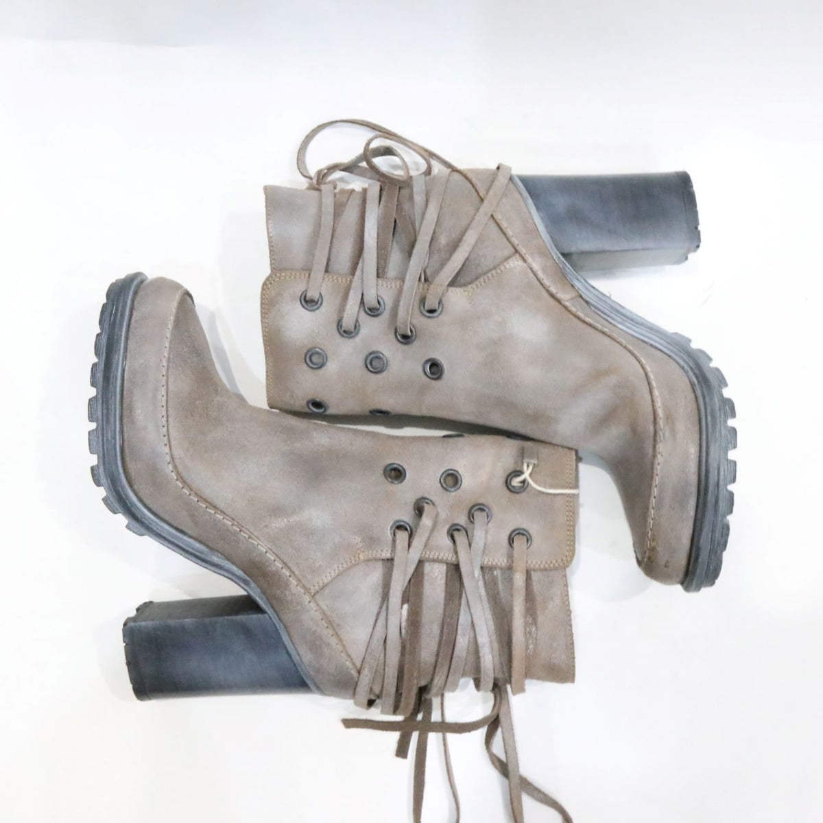MM6 Genuine Leather Bootie Brown Boots Size 24CM