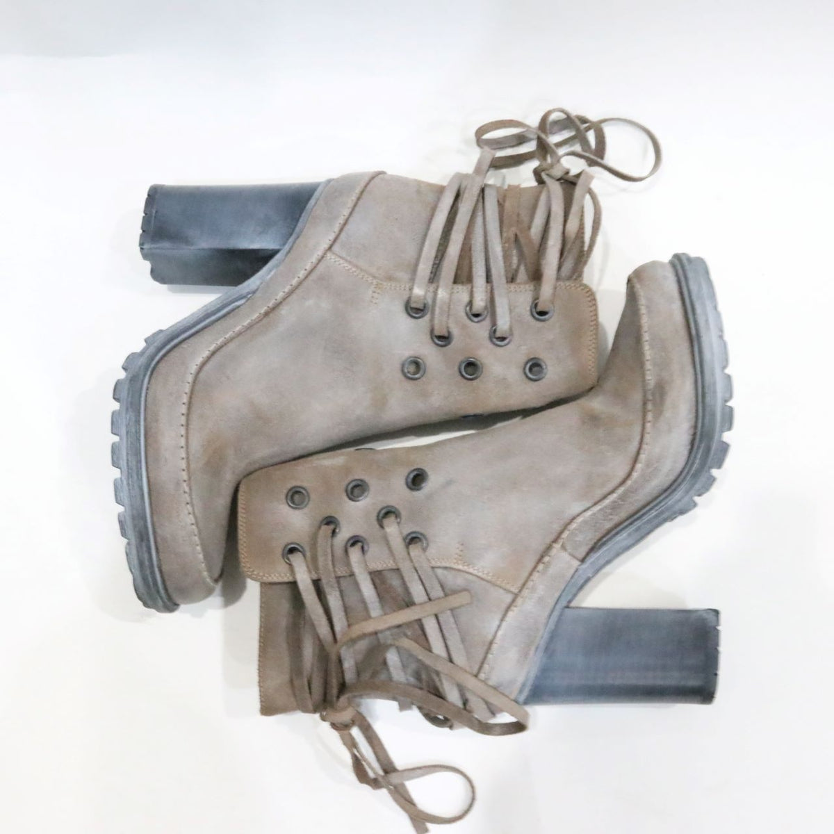 MM6 Genuine Leather Bootie Brown Boots Size 24CM