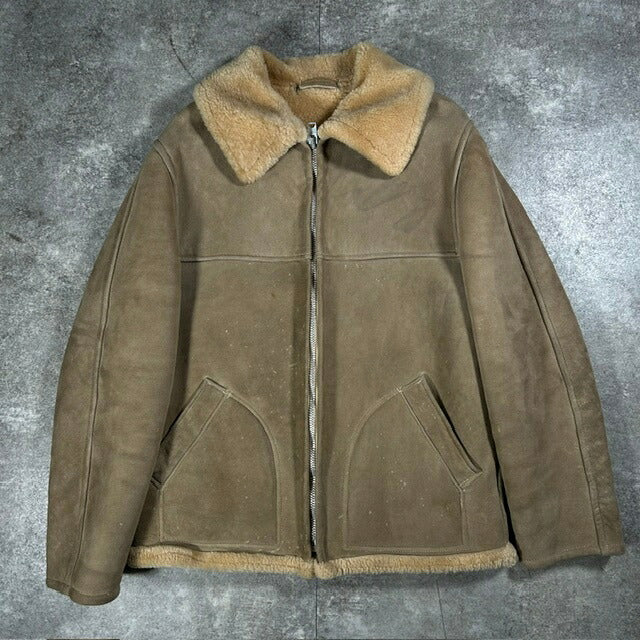 WOOLRICH 70s Beige Shearling B-3 Flight Jacket Size 40