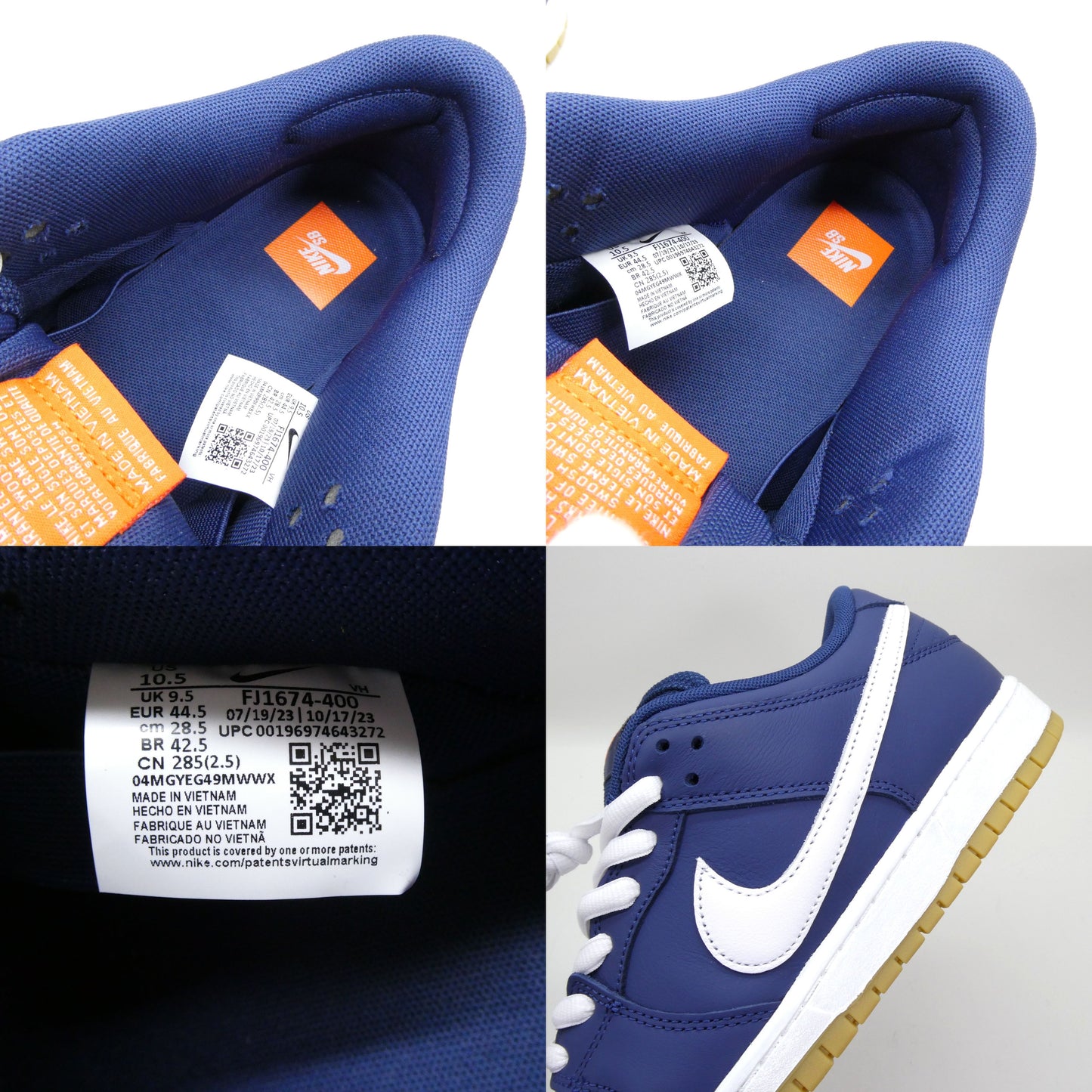 NIKE SB Dunk Low Pro Navy/White Custom Sneakers