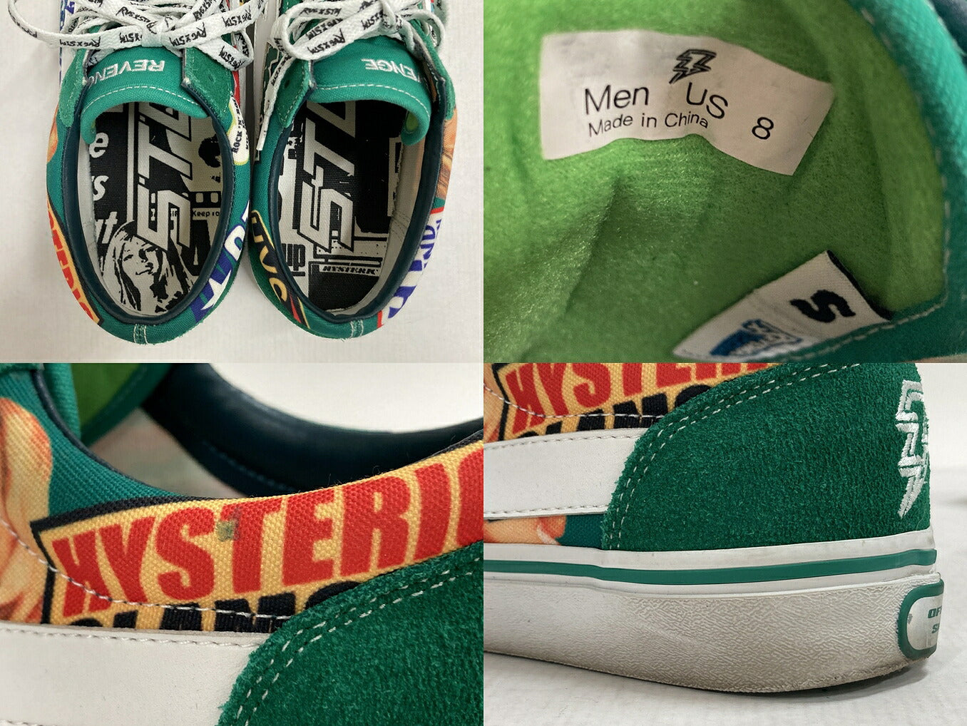 HYSTERIC GLAMOUR x Revenge x Storm Green Sneakers Size 8