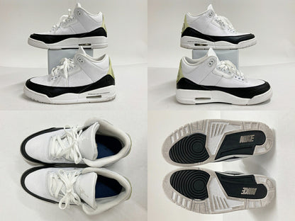 NIKE x Fragment Air Jordan 3 White/Black Sneakers Size 26cm