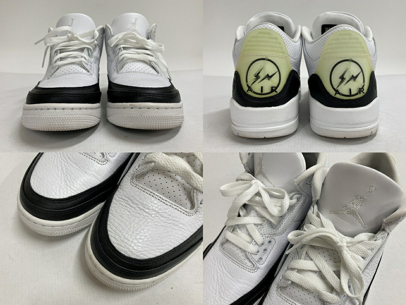 NIKE x Fragment Air Jordan 3 White/Black Sneakers Size 26cm