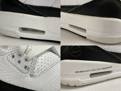 NIKE x Fragment Air Jordan 3 White/Black Sneakers Size 26cm