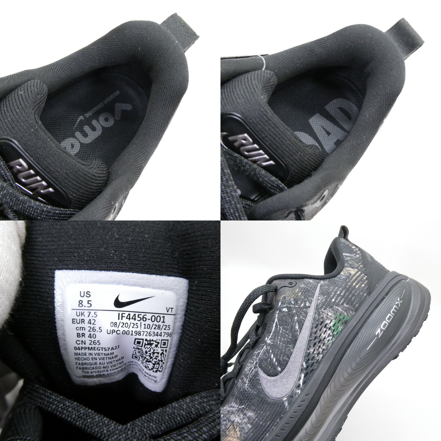 NIKE VOMERO 18 Realtree Camo Running Sneakers Black