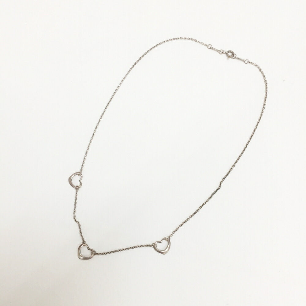 Tiffany & Co. Three Open Heart Silver Necklace Size ONE SIZE