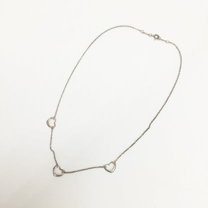 Tiffany & Co. Three Open Heart Silver Necklace Size ONE SIZE
