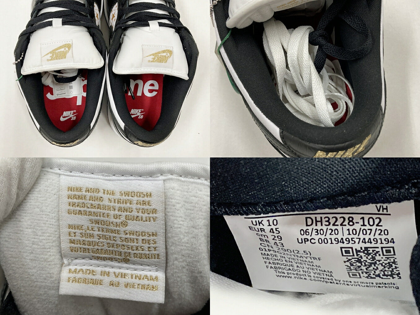 Supreme Nike SB Dunk Low OG QS Multi Sneakers Size 29cm