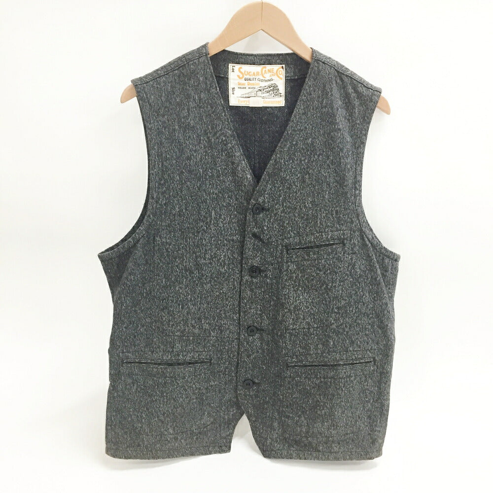 SUGAR CANE Denim Vest Black Size 40