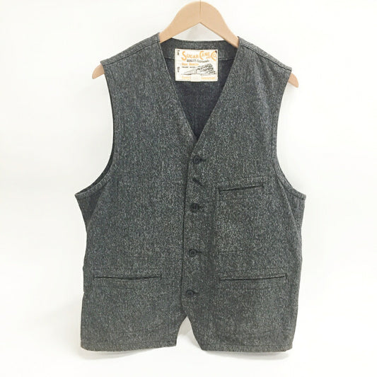 SUGAR CANE Denim Vest Black Size 40