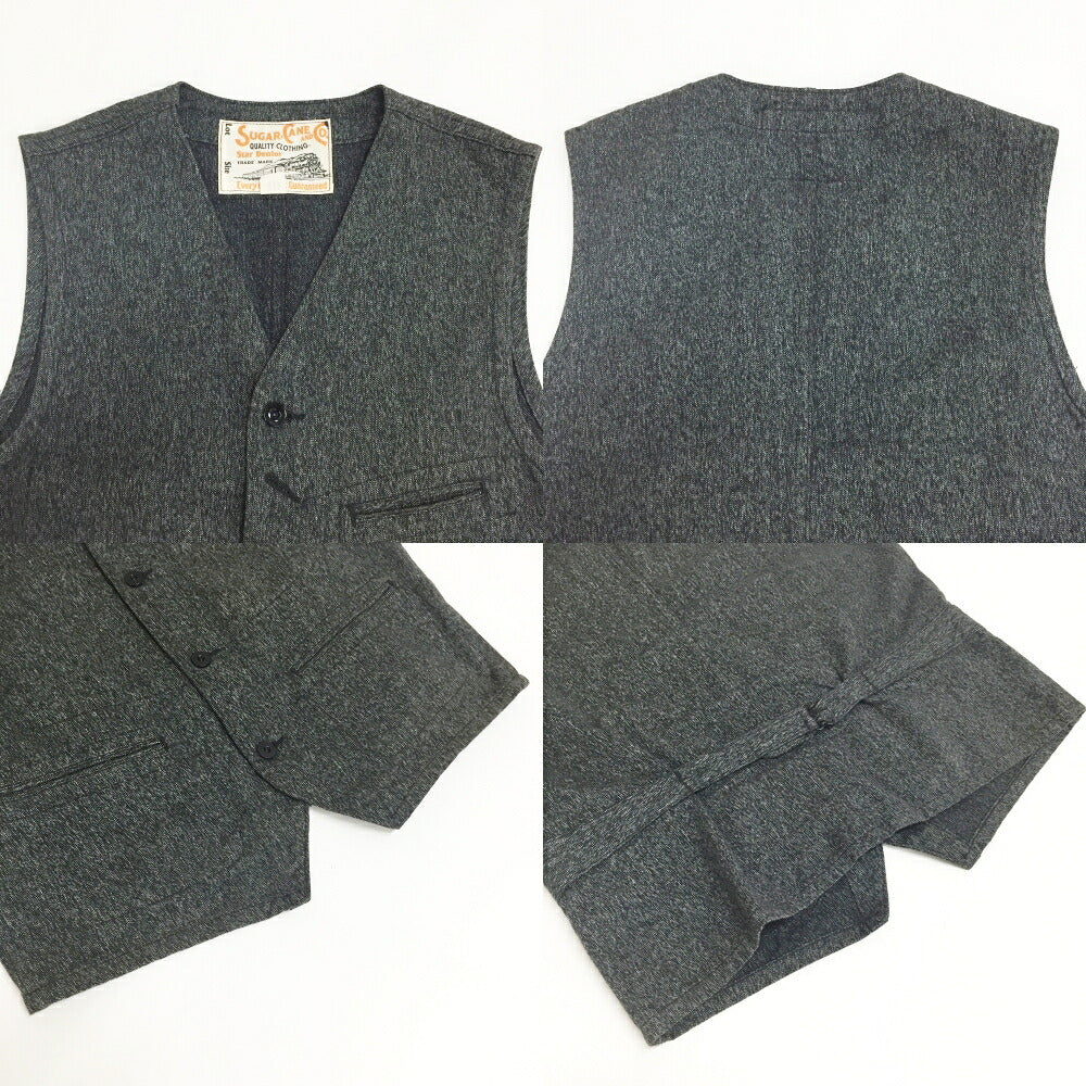 SUGAR CANE Denim Vest Black Size 40