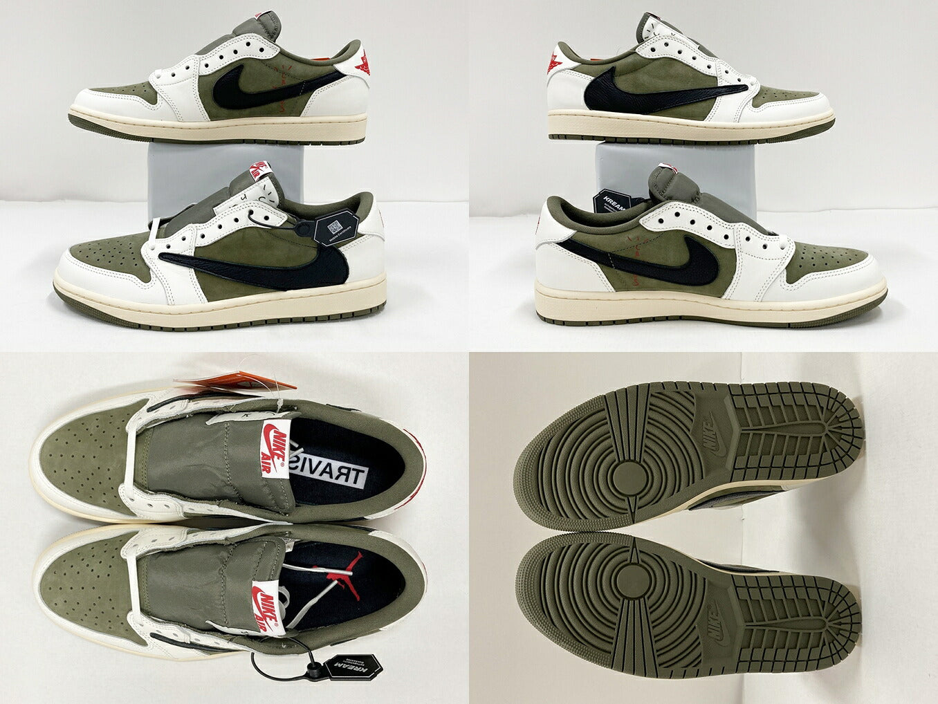 AIR JORDAN 1 Low OG SP Travis "Reverse Olive" Sneakers Size 28.5cm
