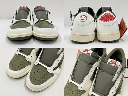 AIR JORDAN 1 Low OG SP Travis "Reverse Olive" Sneakers Size 28.5cm