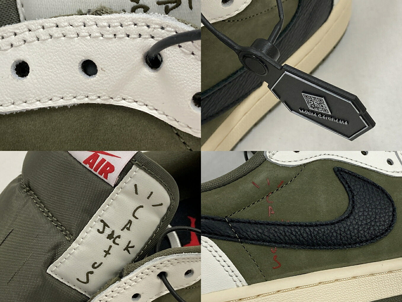 AIR JORDAN 1 Low OG SP Travis "Reverse Olive" Sneakers Size 28.5cm