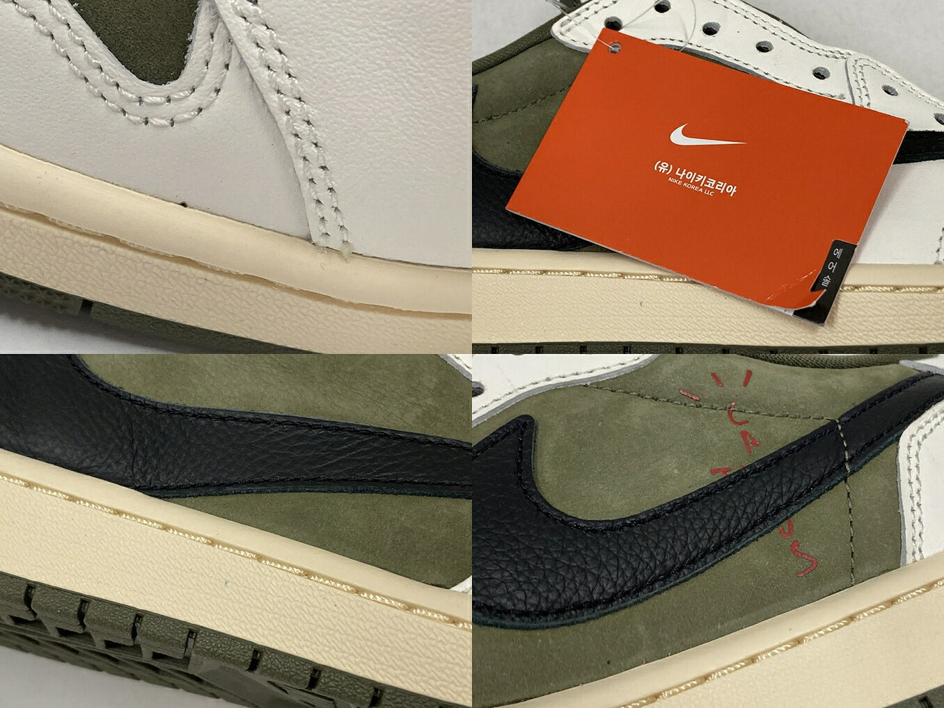 AIR JORDAN 1 Low OG SP Travis "Reverse Olive" Sneakers Size 28.5cm
