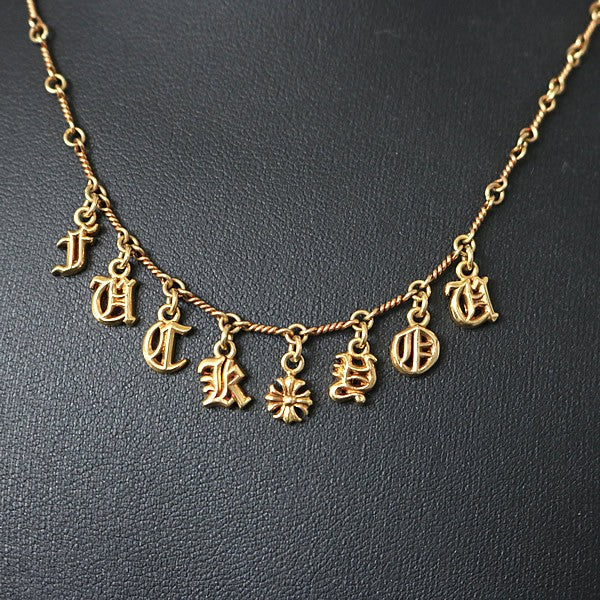 CHROME HEARTS 22K "FUCK YOU" Necklace Gold Size ONE SIZE