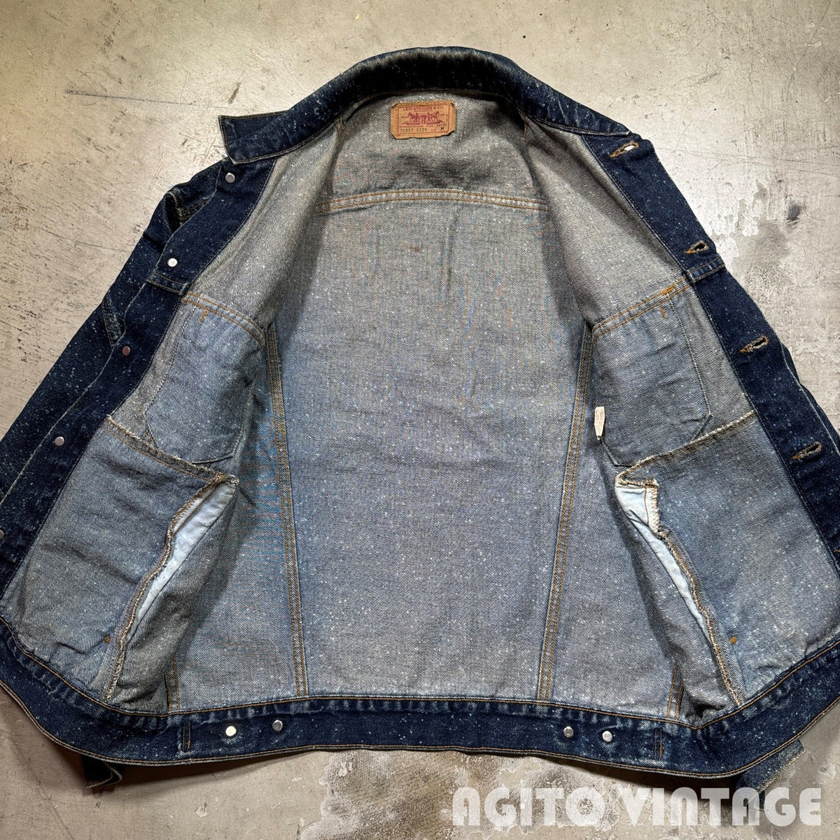 LEVI'S 80s 70507-0229 Galactic Wash Denim Jacket Blue Size M