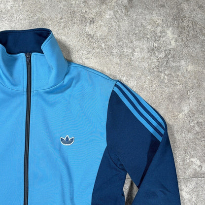 adidas ~80s Descente Track Jacket Blue Trefoil Logo Size S