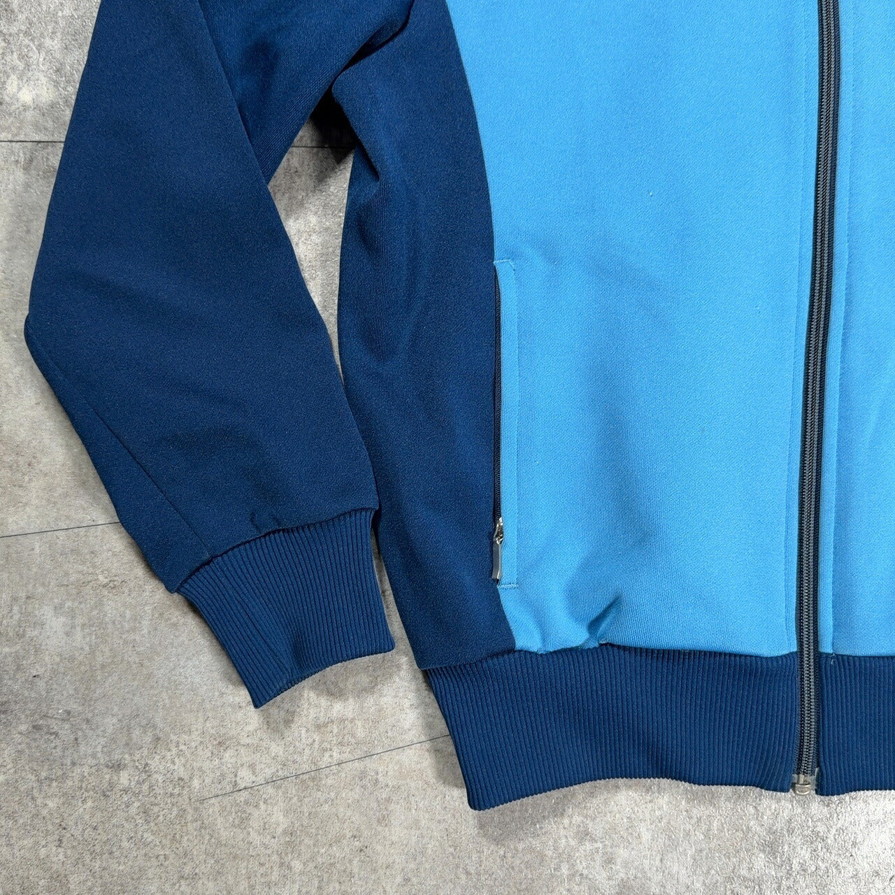 adidas ~80s Descente Track Jacket Blue Trefoil Logo Size S