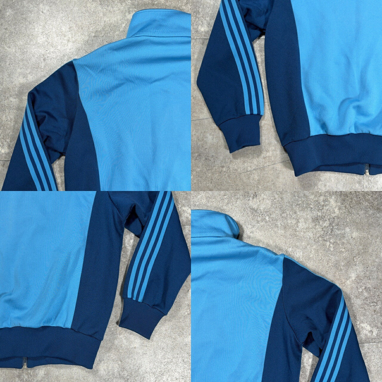 adidas ~80s Descente Track Jacket Blue Trefoil Logo Size S