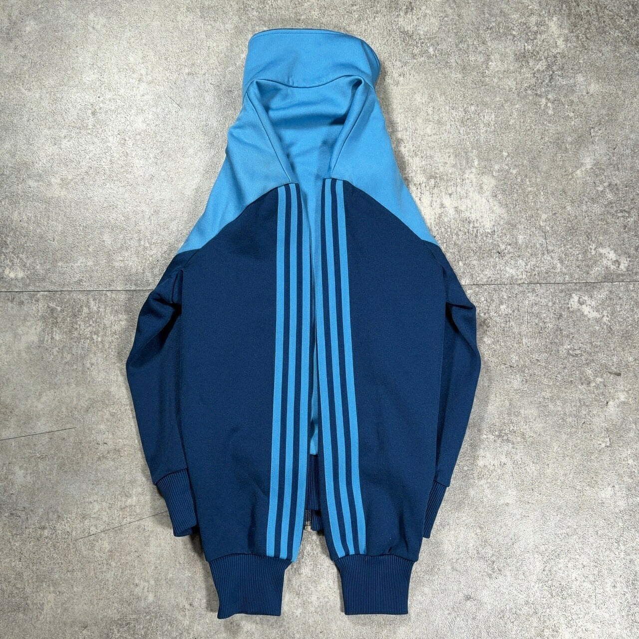 adidas ~80s Descente Track Jacket Blue Trefoil Logo Size S